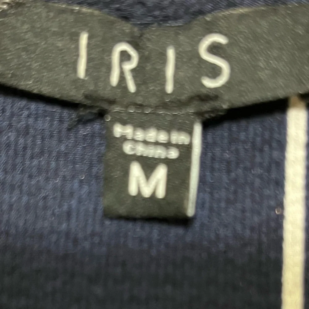 IRIS Women’s Navy Blue White Striped Sleeveless Shorts Romper Size Medium